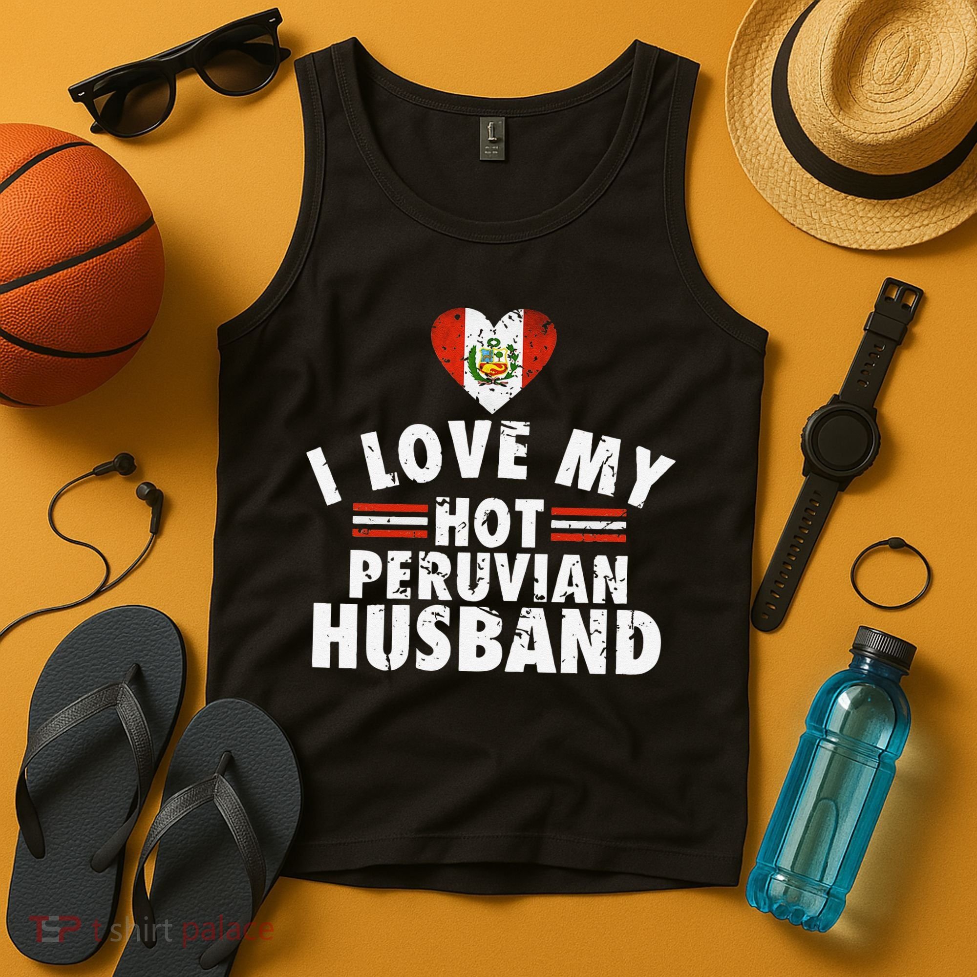 I Love My Hot Peruvian Husband Anniversary Birthday Tank Top
