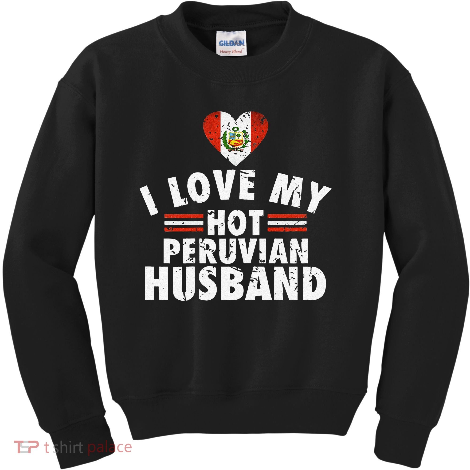 I Love My Hot Peruvian Husband Anniversary Birthday Kids Sweatshirt