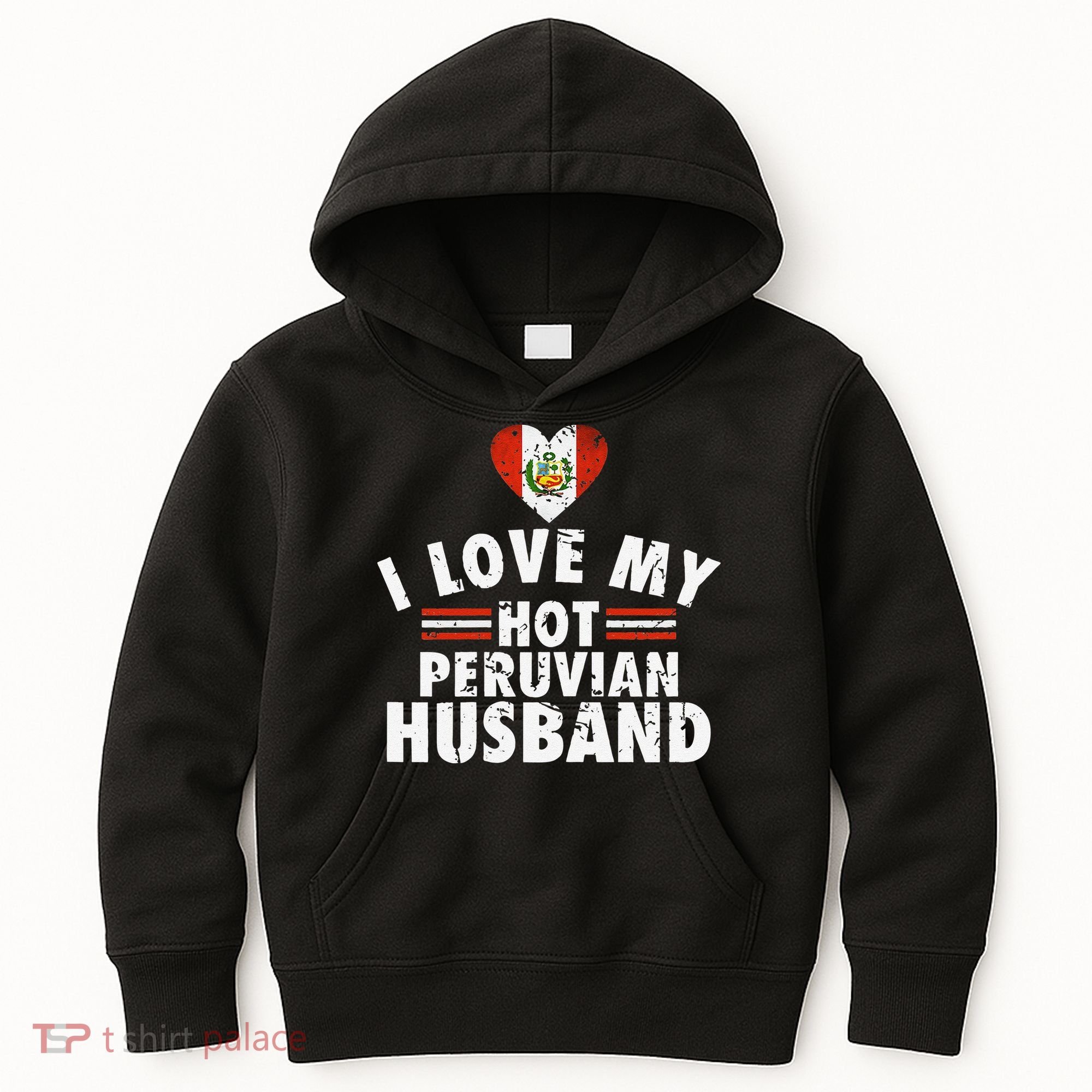 I Love My Hot Peruvian Husband Anniversary Birthday Kids Hoodie