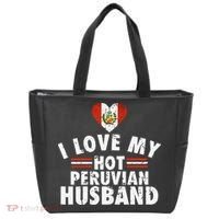 I Love My Hot Peruvian Husband Anniversary Birthday Tote Bag thumb 0