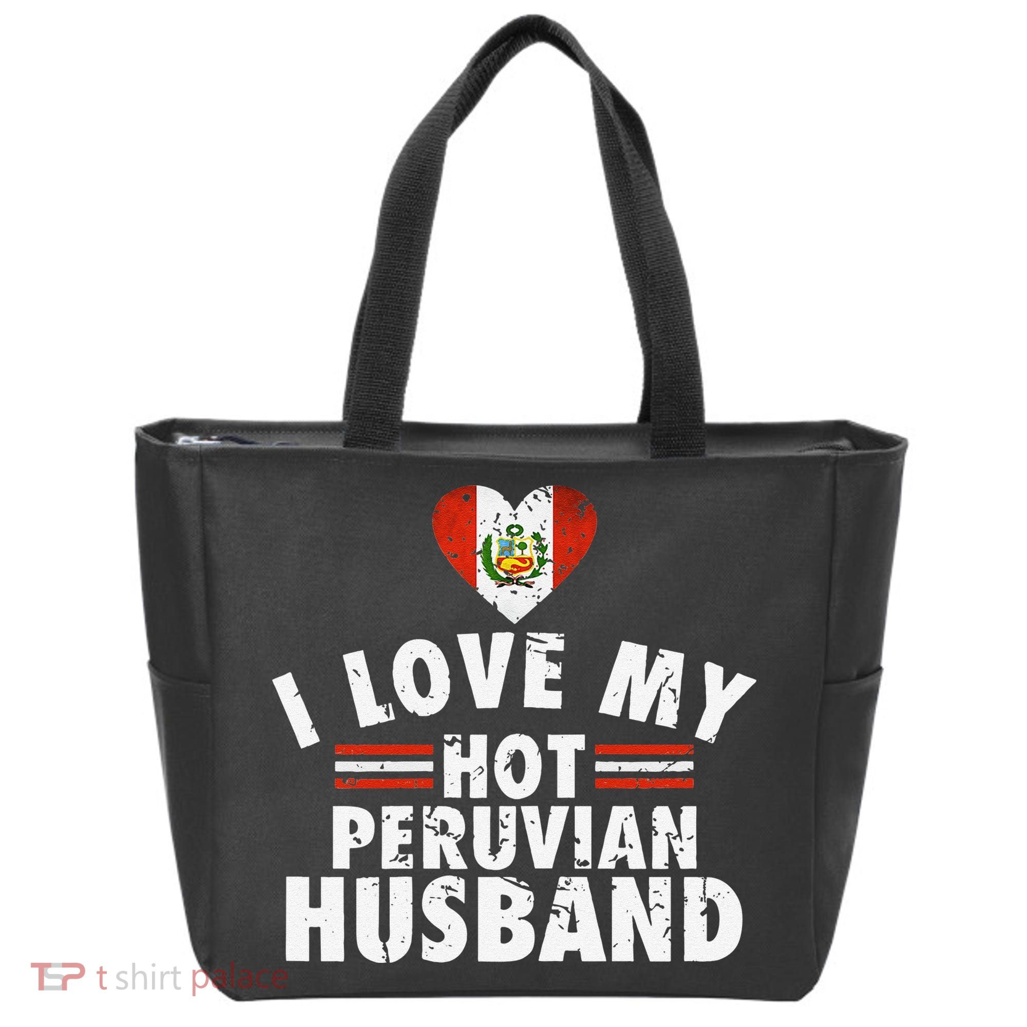 I Love My Hot Peruvian Husband Anniversary Birthday Tote Bag
