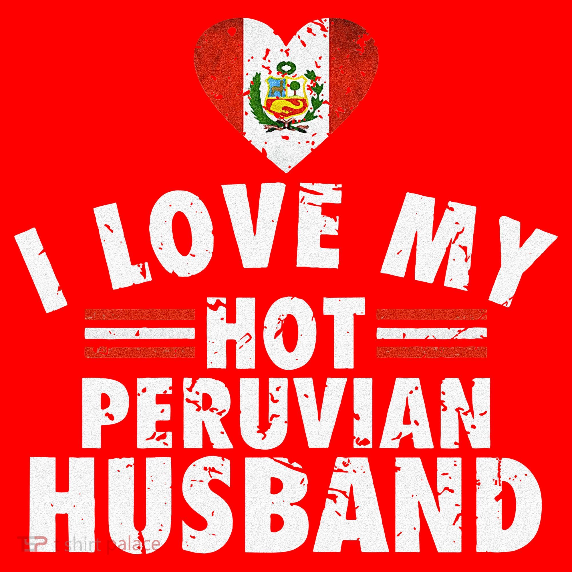 I Love My Hot Peruvian Husband Anniversary Birthday Santa Hat