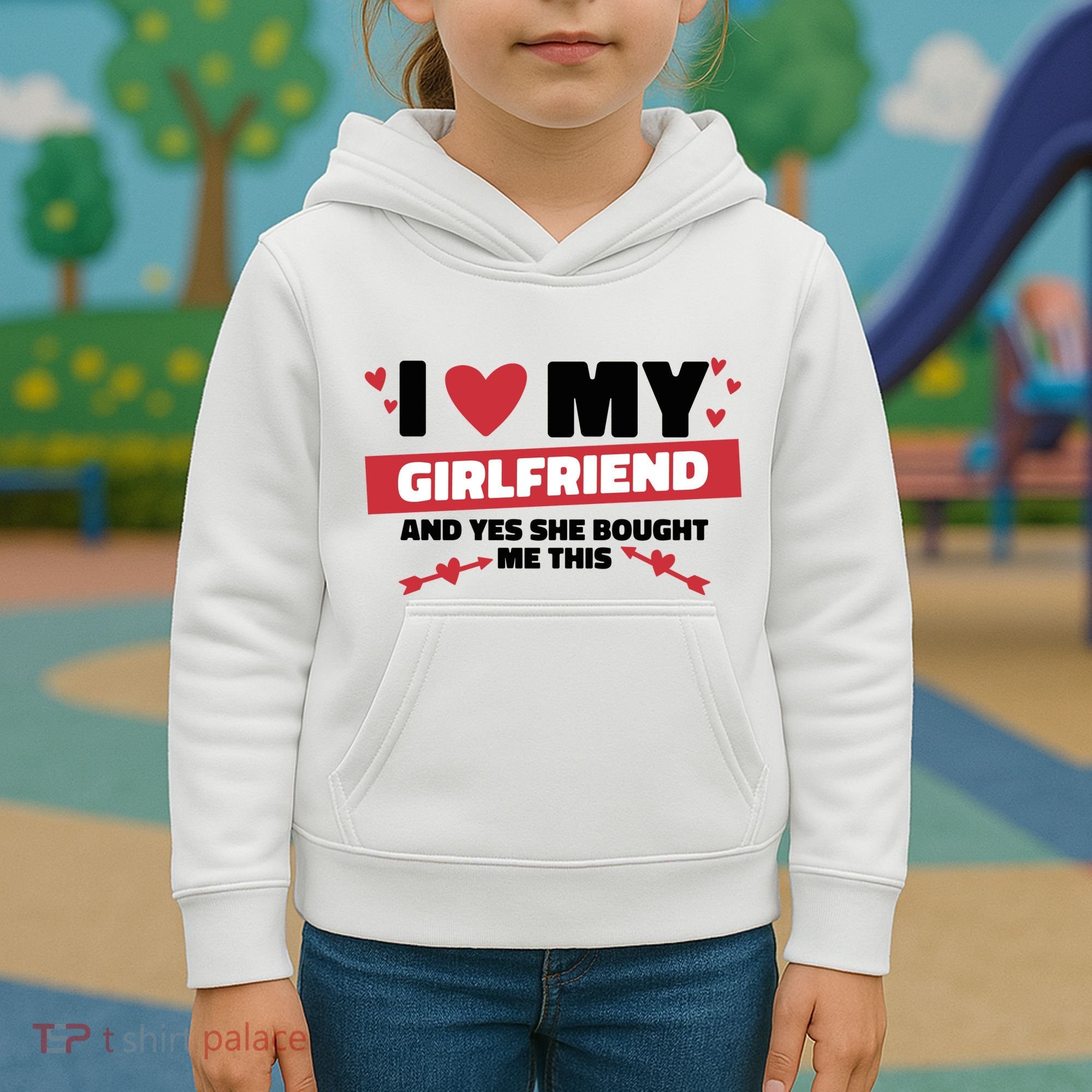 I Love My Girlfriend And Yes She Bought Me This Kids Hoodie