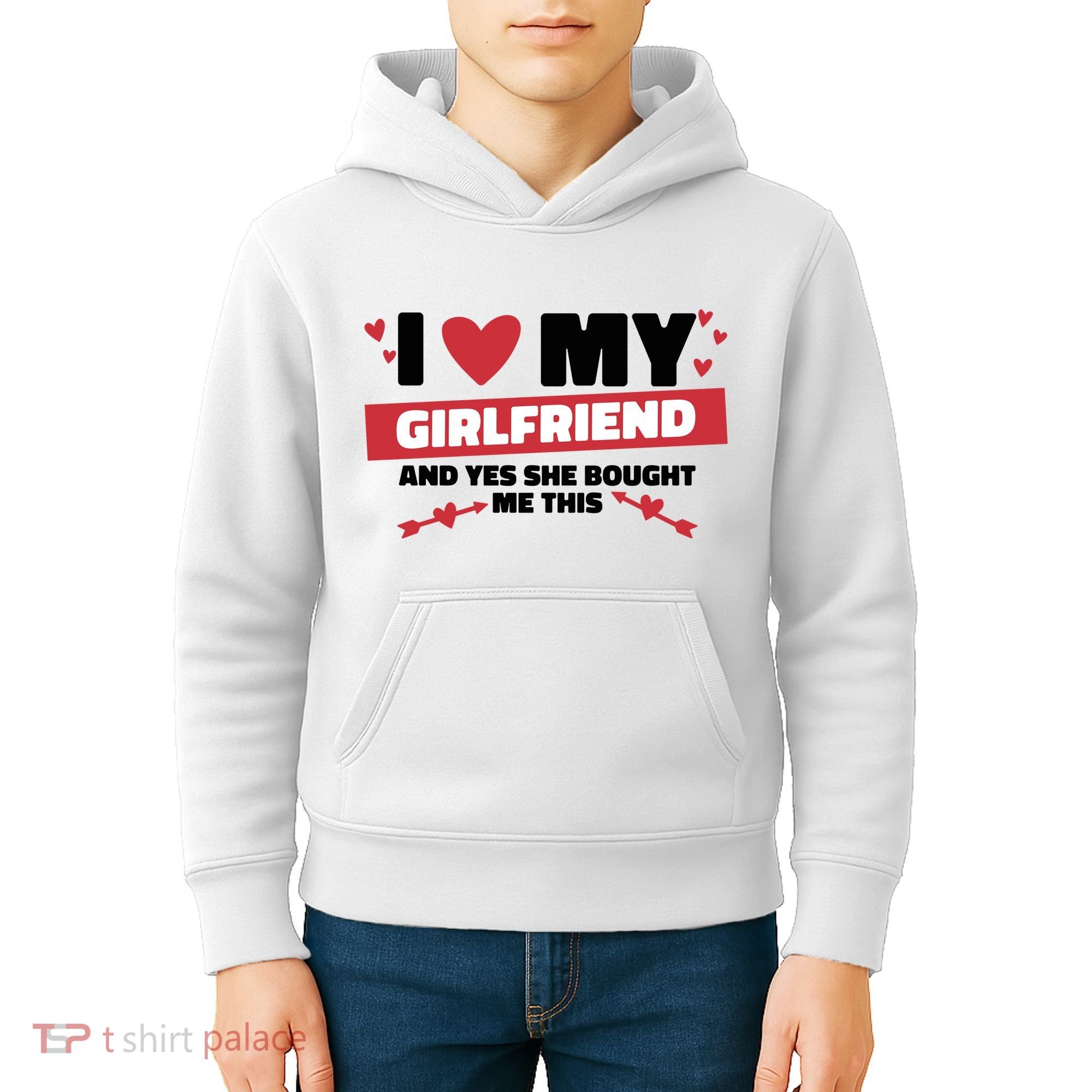 I Love My Girlfriend And Yes She Bought Me This Kids Hoodie