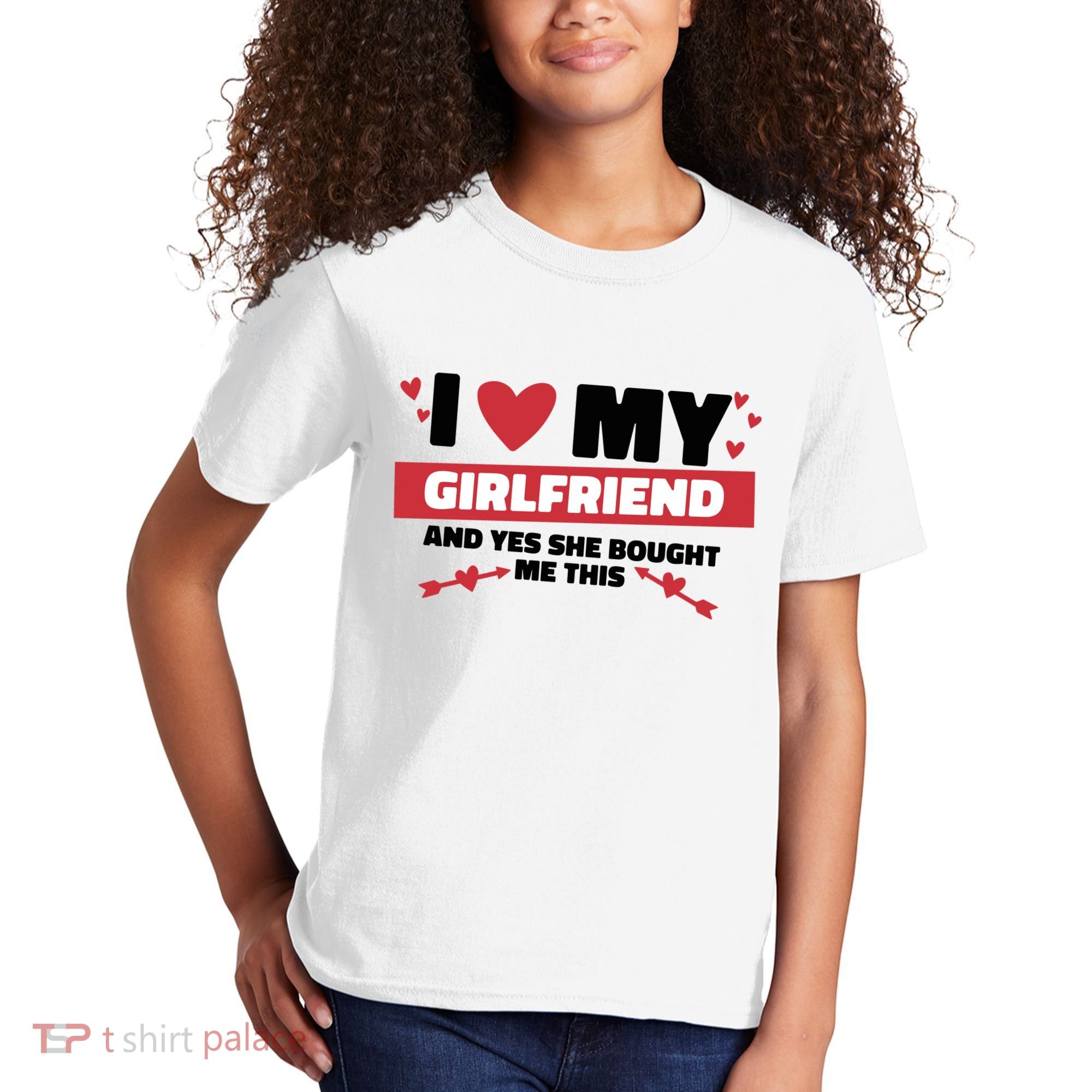 I Love My Girlfriend And Yes She Bought Me This Kids T-Shirt