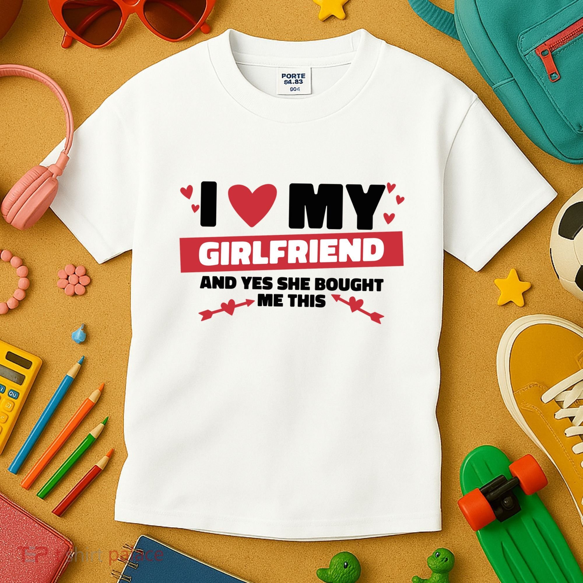I Love My Girlfriend And Yes She Bought Me This Kids T-Shirt