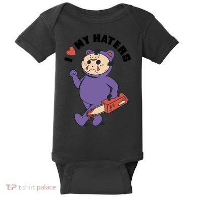 I Love My Haters Teddy Bear Baby Bodysuit