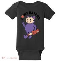 I Love My Haters Teddy Bear Baby Bodysuit thumb 0