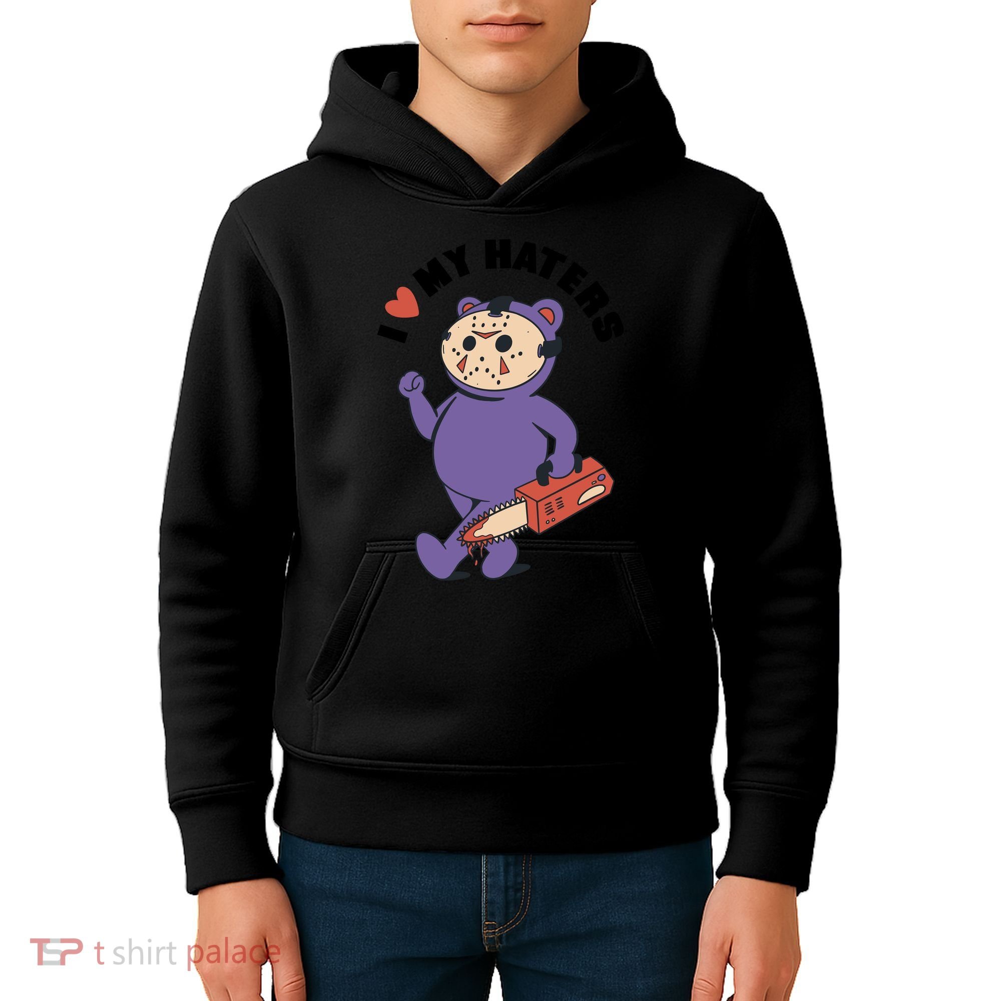 I Love My Haters Teddy Bear Kids Hoodie