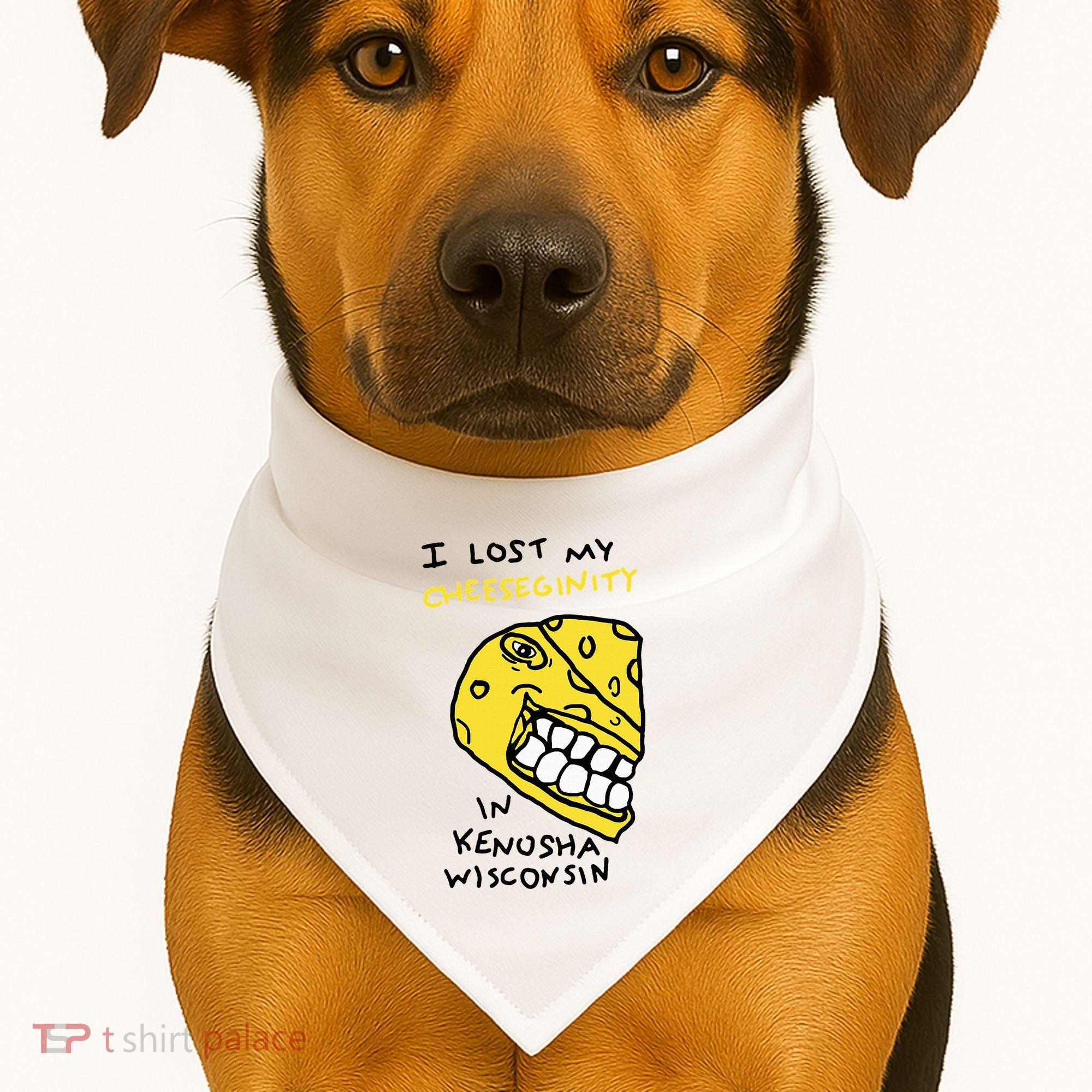 I Lost My Cheeseginity In Kenosha Wisconsin USA-Made Doggie Bandana