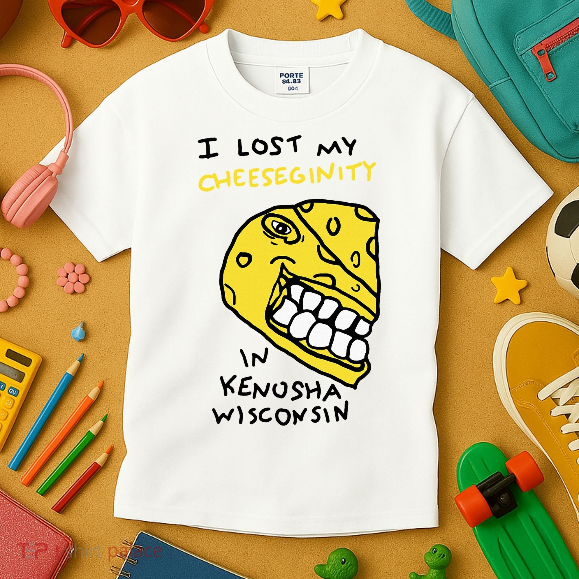 I Lost My Cheeseginity In Kenosha Wisconsin Kids T-Shirt