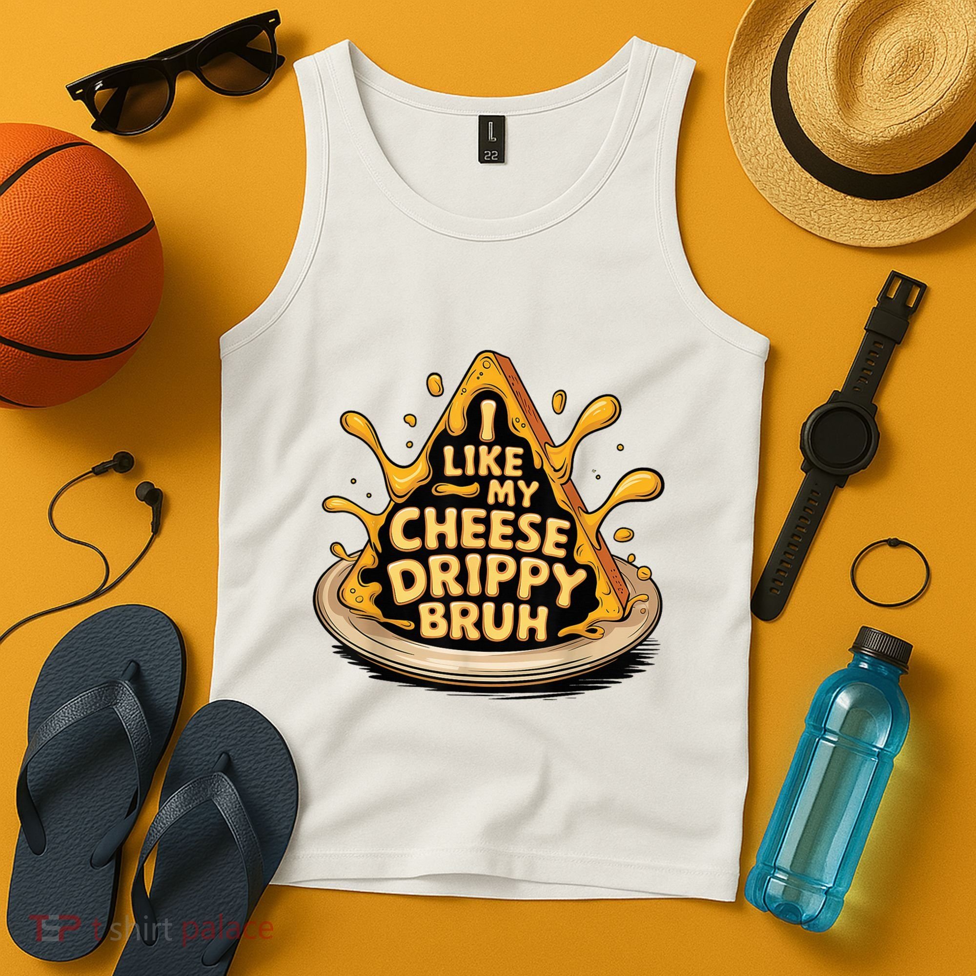 I Like My Cheese Drippy Bruh Funny Meme Pop Culture Tank Top