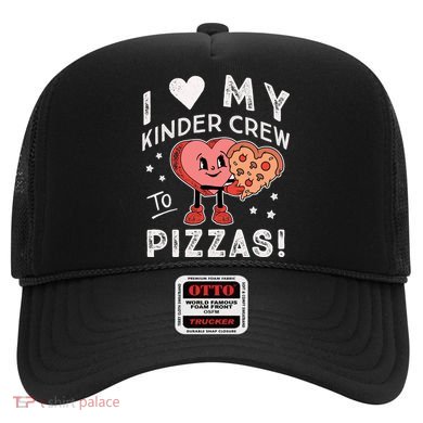 I Love My Kinder Crew To Pizzas Teacher Kindergarten Heart Funny Gift Hat
