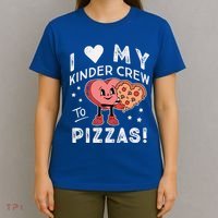 I Love My Kinder Crew To Pizzas Teacher Kindergarten Heart Funny Gift T-Shirt thumb 4