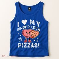 I Love My Kinder Crew To Pizzas Teacher Kindergarten Heart Funny Gift Tank Top thumb 2