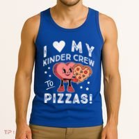 I Love My Kinder Crew To Pizzas Teacher Kindergarten Heart Funny Gift Tank Top thumb 3