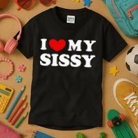 I Love My Sissy I Heart My Sister Kids T-Shirt thumb 3