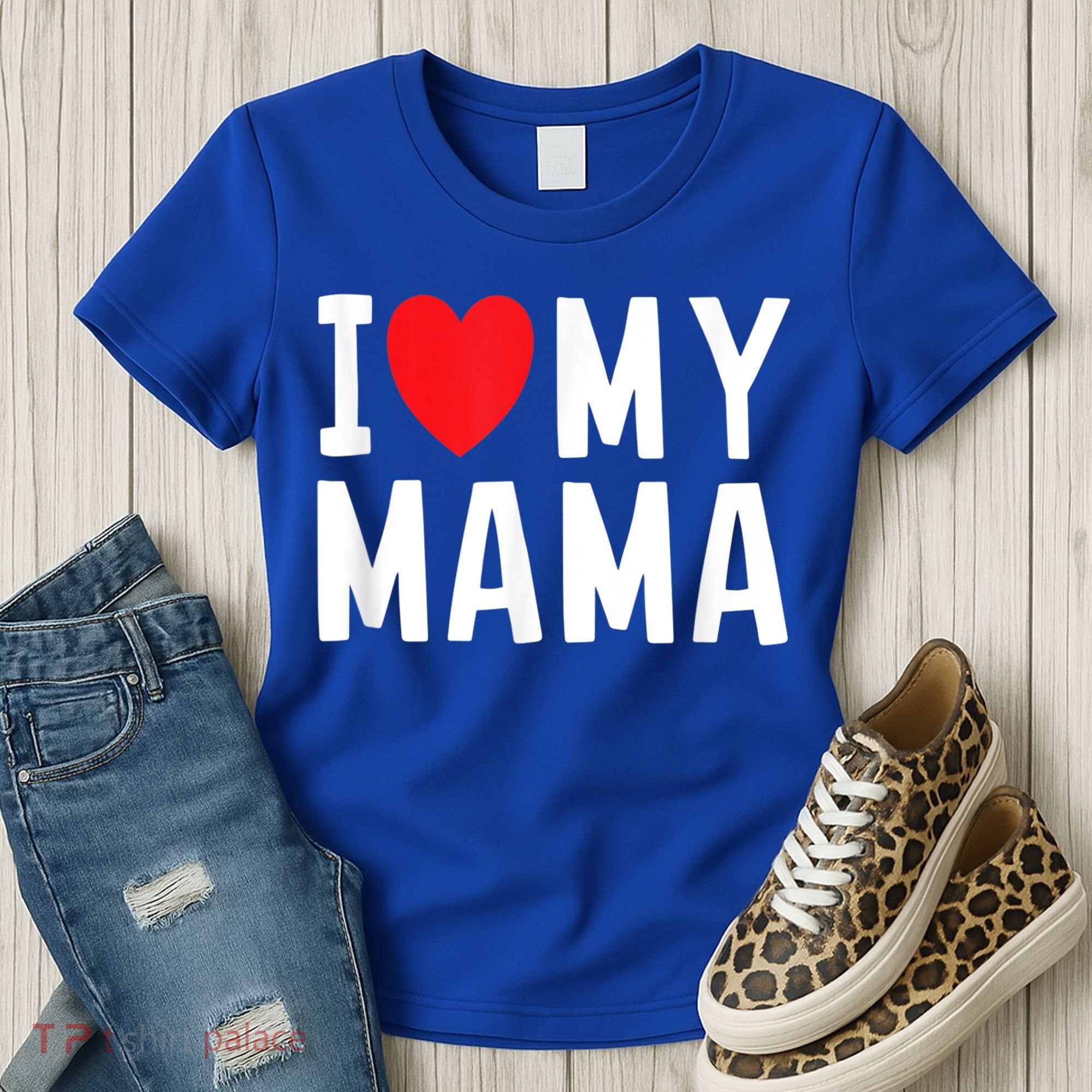 I Love My Mama Heart Celebrate Mom Gift Women's T-Shirt