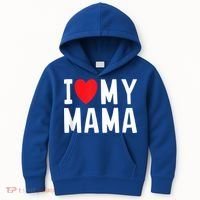 I Love My Mama Heart Celebrate Mom Gift Kids Hoodie thumb 0