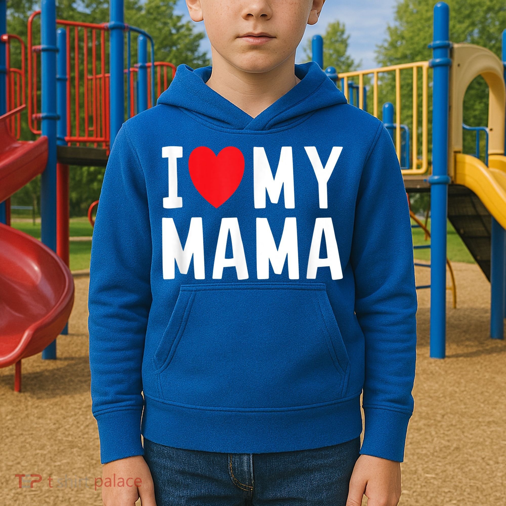 I Love My Mama Heart Celebrate Mom Gift Kids Hoodie