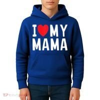 I Love My Mama Heart Celebrate Mom Gift Kids Hoodie thumb 4
