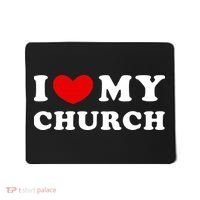 I Love My Church I Heart My Church Mousepad thumb 0