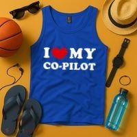 I Love My Copilot I Heart My Copilot Great Gift Tank Top thumb 4