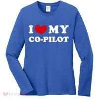 I Love My Copilot I Heart My Copilot Great Gift Women's Long Sleeve Shirt thumb 0