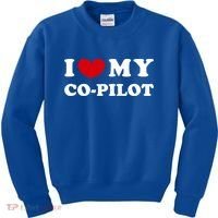 I Love My Copilot I Heart My Copilot Great Gift Kids Sweatshirt thumb 0