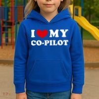 I Love My Copilot I Heart My Copilot Great Gift Kids Hoodie thumb 3