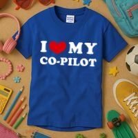 I Love My Copilot I Heart My Copilot Great Gift Kids T-Shirt thumb 3