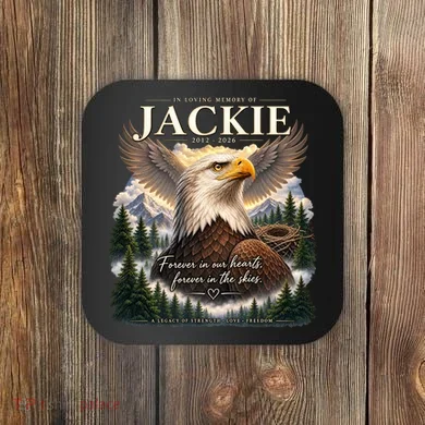 In Loving Memory Jackie Eagle Coaster