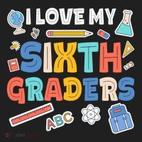 I Love My Sixth Graders Cute Cute Gift For 6Th Grade Teacher Gift Beanie thumb 2