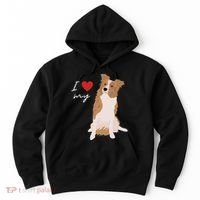 I Love My White & Red Merle Border Collie Dog Lover Hoodie thumb 0