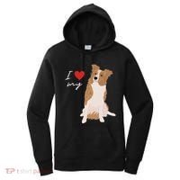 I Love My White & Red Merle Border Collie Dog Lover Women's Hoodie thumb 0