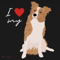 I Love My White & Red Merle Border Collie Dog Lover Women's Hoodie thumb 2