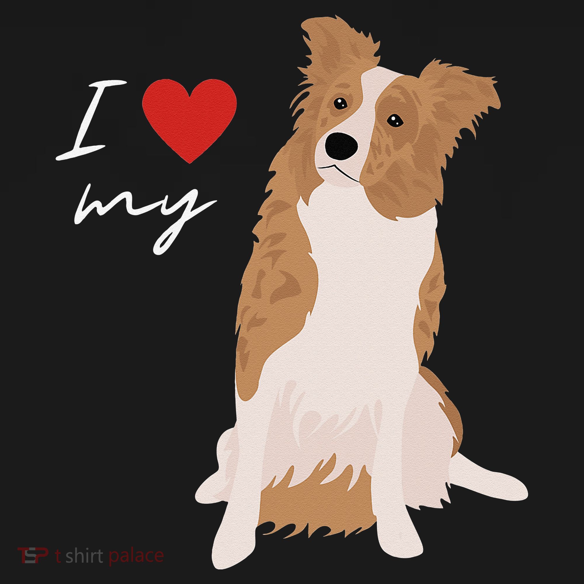 I Love My White & Red Merle Border Collie Dog Lover Women's Hoodie