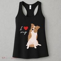 I Love My White & Red Merle Border Collie Dog Lover Women's Tank Top thumb 3