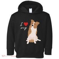 I Love My White & Red Merle Border Collie Dog Lover Toddler Hoodie thumb 0