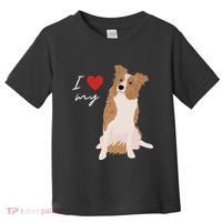 I Love My White & Red Merle Border Collie Dog Lover Toddler T-Shirt thumb 0