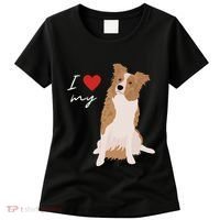 I Love My White & Red Merle Border Collie Dog Lover Women's T-Shirt thumb 0