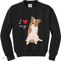 I Love My White & Red Merle Border Collie Dog Lover Kids Sweatshirt thumb 0