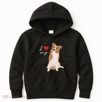 I Love My White & Red Merle Border Collie Dog Lover Kids Hoodie thumb 0
