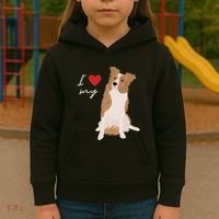 I Love My White & Red Merle Border Collie Dog Lover Kids Hoodie thumb 3