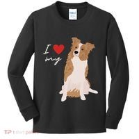 I Love My White & Red Merle Border Collie Dog Lover Kids Long Sleeve Shirt thumb 0