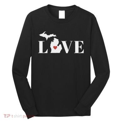 I Love Michigan Long Sleeve Shirt