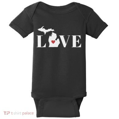 I Love Michigan Baby Bodysuit