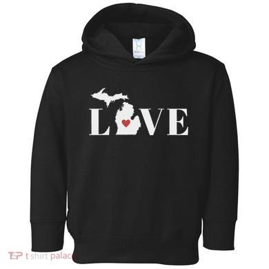 I Love Michigan Toddler Hoodie