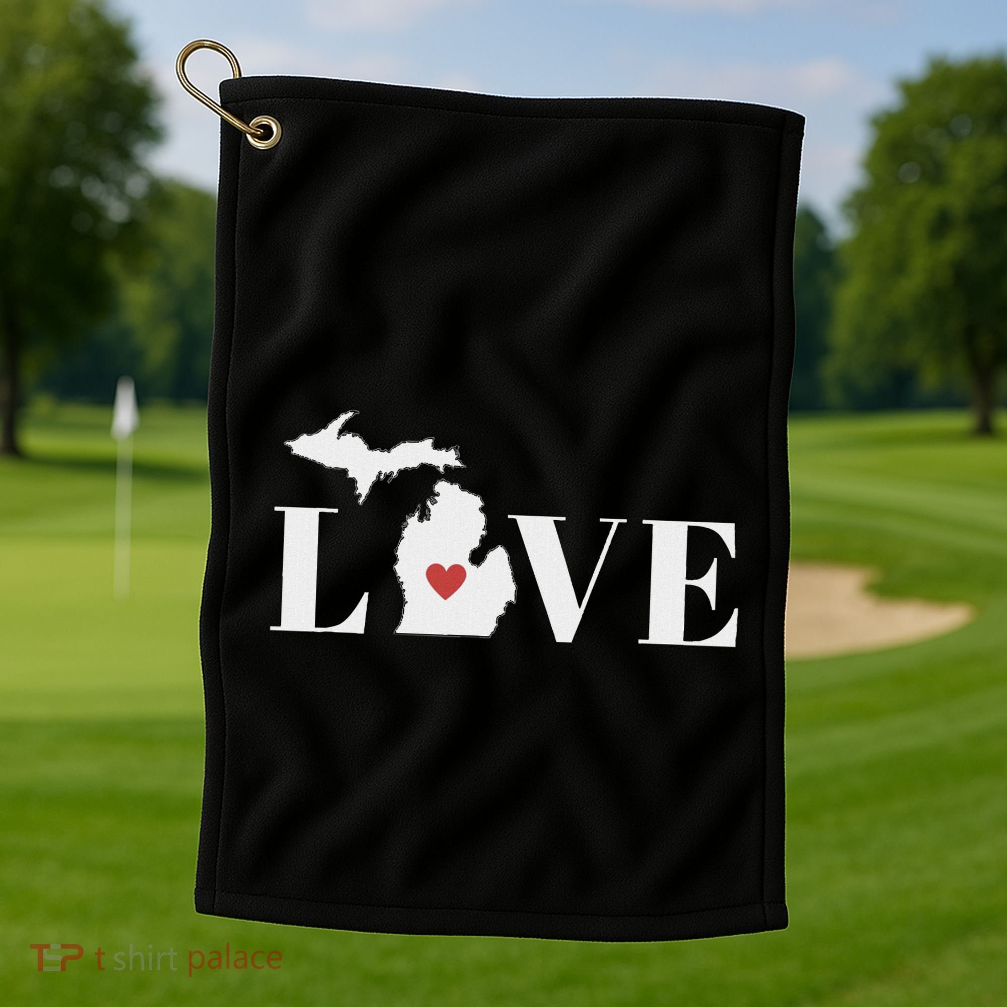 I Love Michigan Golf Towel