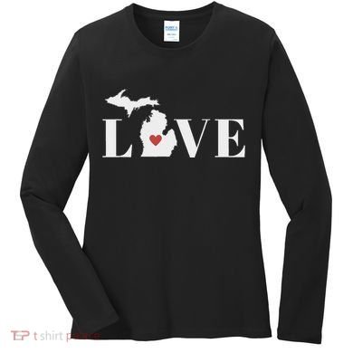 I Love Michigan Women's Long Sleeve Shirt